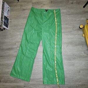 PLT Pretty Little Thing green pleather pants